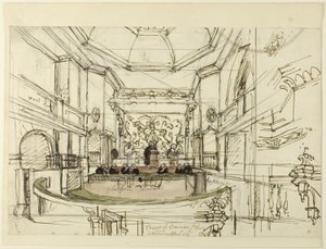 Studie für das Gericht der Common Pleas, Westminster Hall, aus Microcosm of London von Augustus Charles Pugin