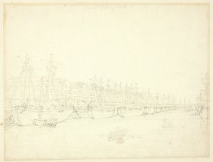 Studie für die West India Docks, aus Microcosm of London