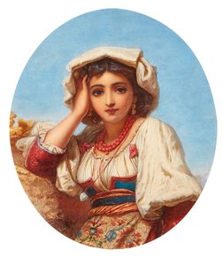 Kopf eines italienischen Mädchens von Augustus Jules Bouvier