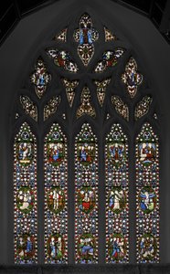 Geheimnisse des Rosenkranzes, Ostfenster der Kapelle von Augustus Welby Northmore Pugin