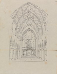 Skizze des Inneren einer gotischen Kirche von Augustus Welby Northmore Pugin