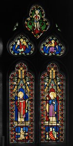 Heiliger Augustinus und Heiliger Gregor, Ostfenster der Kapelle