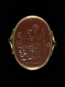Ringstein, der Aphrodite darstellt, ca. 100-70 v. Chr. (Karneol)