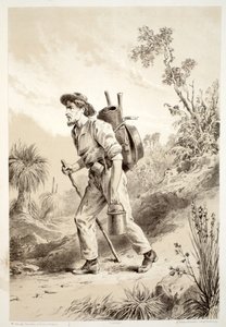 Goldgräber auf der Wanderung, aus Die Geschichte von Australasien von David Blair, McGrady, Thomson und Niven, 1879