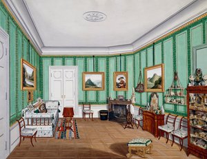 Biedermeier Zimmer, um 1850 von Austrian School