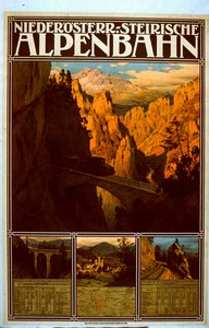 Plakat für die Niederösterreich-Steirische Alpenbahn