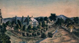 Ansicht eines Dorfes, ca. 1830 von Austrian School