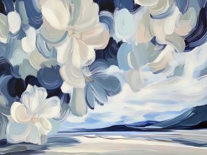Blaue Blumenlandschaft von Avanesova Elena