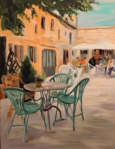 Charmantes Café im Freien
