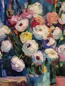 Bunt gemalte Blüten von Avanesova Elena
