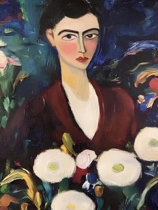 Elegante Frau mit Blumen