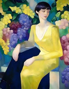 Elegante Frau mit Trauben