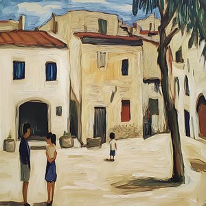 Mediterranes Dorfleben von Avanesova Elena