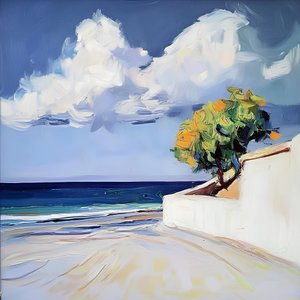 Orangenbaum Küstenszene von Avanesova Elena