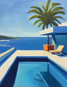 Sonniger Küstenpool
