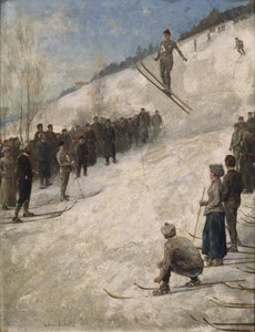 Skirennen in Fjelkenbakken, Asker