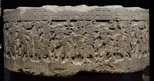 Der Stein von Tizoc (ca. 1481-86) oder Temalacatl, 1325-1521 von Aztec