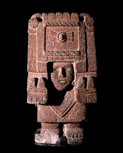 Aztekische Kunst: Darstellung von Chicomecoatl (auch Xilonen genannt), Göttin des Mais und der Fruchtbarkeit. Nationalmuseum für Anthropologie, Mexiko von Aztec Aztec