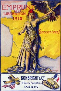 Plakat für „The Loan of Liberation 1918: Subscribe!“ - Illustriert von B. Chavannaz, Rechte vorbehalten.