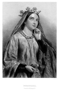 Berengaria von Navarra ca. 1164-1230, Königin von König Richard I., 19. Jahrhundert von B. Eyles