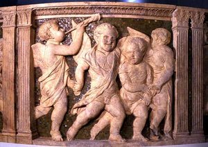 Post-Restaurations-Panel Nr. VI vom äußeren Kanzel der Kathedrale von Prato