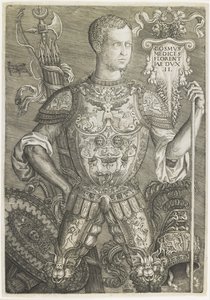 Cosmo I de Medici, graviert von Niccolo della Casa (fl. ca. 1543-48)