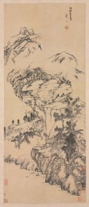Landschaft nach Guo Zhongshu, Mitte 1600er-1705