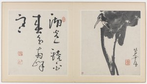Seiten aus einem Album mit Blumen, Vögeln, Insekten und Fischen, Qing-Dynastie, 1688-89 (Tinte auf Papier) von Bada Shanren