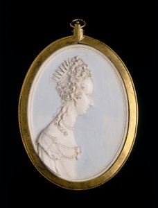 Elfenbeinmedaillon mit einem Porträt von Violante di Baviera von Balthasar Permoser