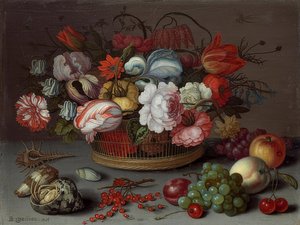 Korb mit Blumen von Balthasar van der Ast