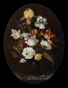 Stillleben mit Blumen in einer Glasvase von Balthasar van der Ast