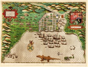 Domingo, aus Drakes Westindien-Reise 1585 - 86, veröffentlicht 1589