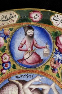 Gedeckter Schüssel, Untertasse und Löffel mit astrologischer Dekoration, frühes 19. Jahrhundert