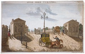 Ansicht von Hyde Park Corner Turnpike, Westminster, London von Barak Longmate Jr