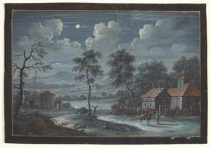 Eine südliche Landschaft im Vollmond von Barbara Dietzsch