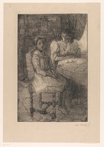 Zwei Frauen am Tisch von Barbara Elisabeth van Houten (signed by artist)
