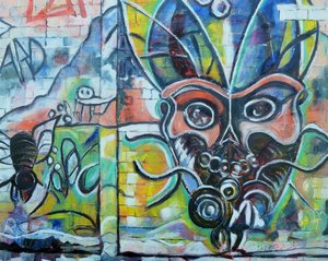 Lebendiges Graffiti-Monster