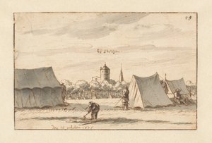 Lager des Heeres von Wilhelm III. bei Sint-Truiden, Limburg von Barend Klotz (attributed to)