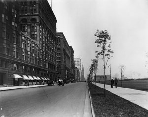 Michigan Avenue, Chicago, Illinois, USA, ca. 1905 (s/w Foto)