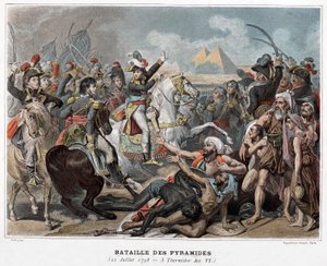 Schlacht der Pyramiden: Napoleon Bonaparte in Ägypten 1798 (Gravur) von Baron Antoine Jean (after) Gros