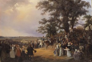 Parade auf den Ladugårdsgärde-Feldern während des Besuchs von Zar Nikolaus im Jahr 1838