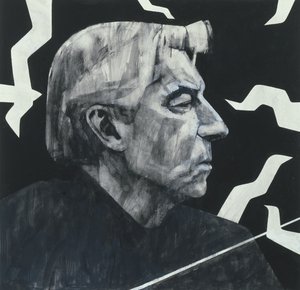 Porträt von Herbert von Karajan, Illustration für The Sunday Times, 1970er