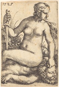 Judith auf dem Körper von Holofernes sitzend von Barthel Beham