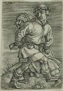 Bauernpaar tanzt