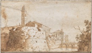 Ein Blick auf Bracciano mit der Kirche S. Maria Assunta