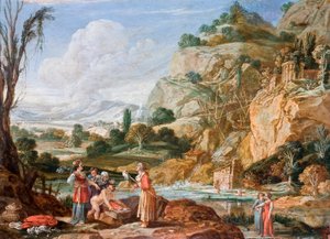 Die Auffindung des Moseskindes durch die Tochter des Pharao von Bartholomeus Breenbergh