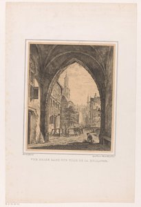 Stadtansicht von unter einem Tor von Bartholomeus Johannes van Hove
