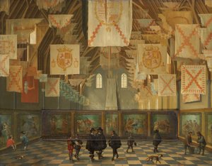 Die Große Versammlung von 1651 im Großen Saal des Binnenhofs, Den Haag, während der Großen Versammlung der Generalstaaten im Jahr 1651 von Bartholomeus van Bassen