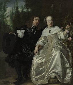 Abraham del Court en zijn echtgenote Maria de Kaersgieter von Bartholomeus van der Helst