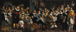 Die Feier des Friedens von Münster, 18. Juni 1648, im Hauptquartier der Armbrustschützen von Bartholomeus van der Helst